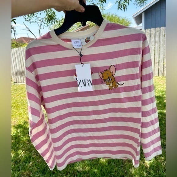 ZARA KIDS STRIPED FOIL TOM AND JERRY © &™ WARNER BROS. SHIRT - Picture 4 of 16